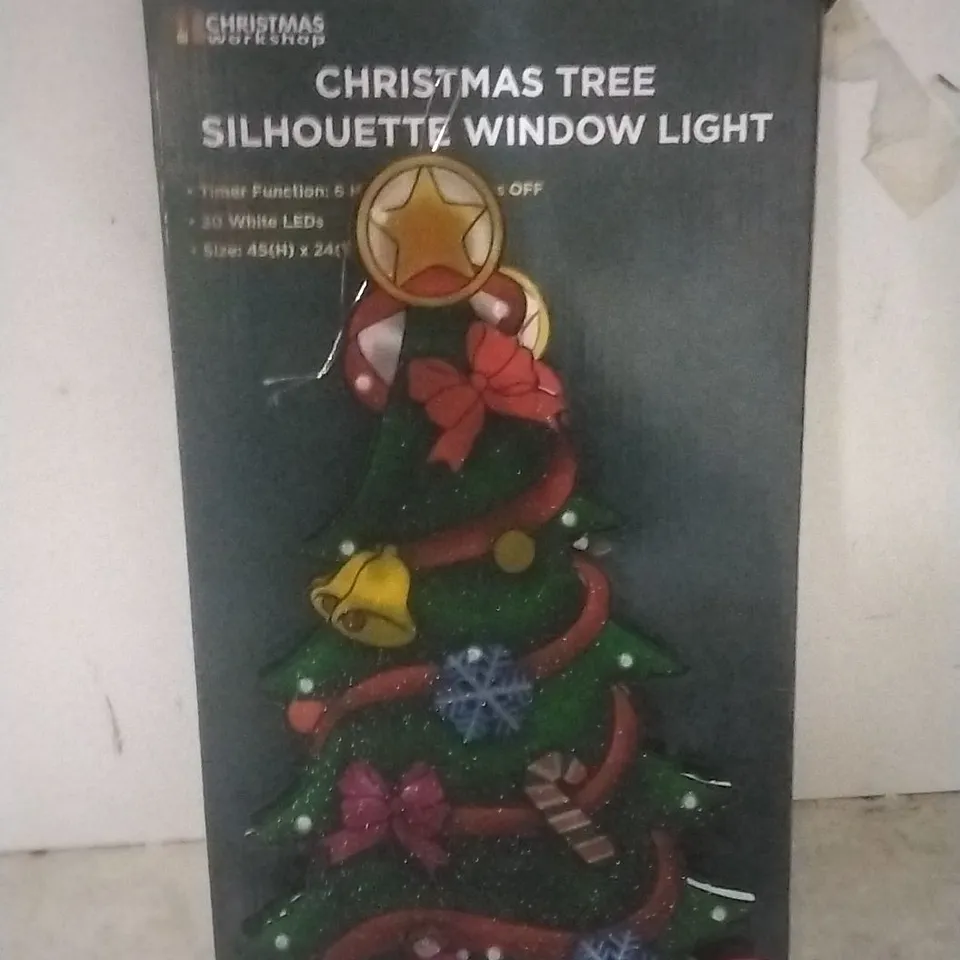 BOXED CHRISTMAS TREE SILHOUETTE WINDOW LIGHT 