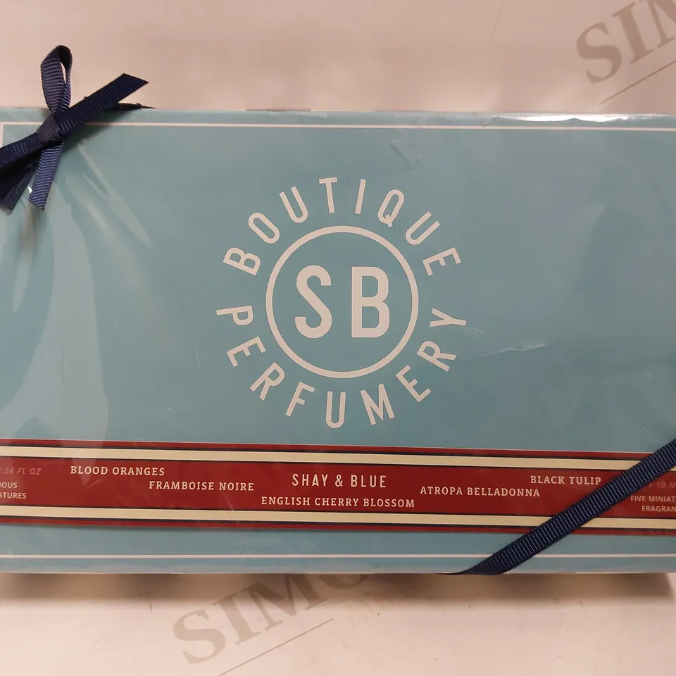 SEALED BOX OF BOUTIQUE PERFUMERY FIVE MINITURE FRAGRANCES