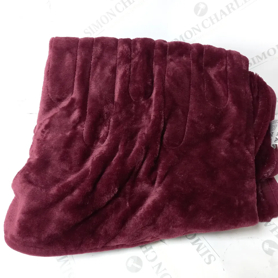 COZEE HOME VELVETSOFT HEATED THROW IN SHIRAZ WINE 