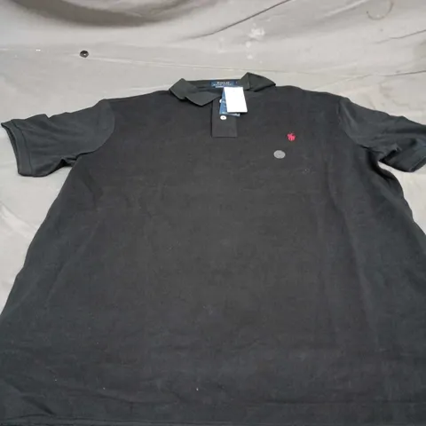 POLO RALPH LAUREN CUSTOM SLIM FIT POLO SHIRT – BLACK, MEN'S – XL (US)