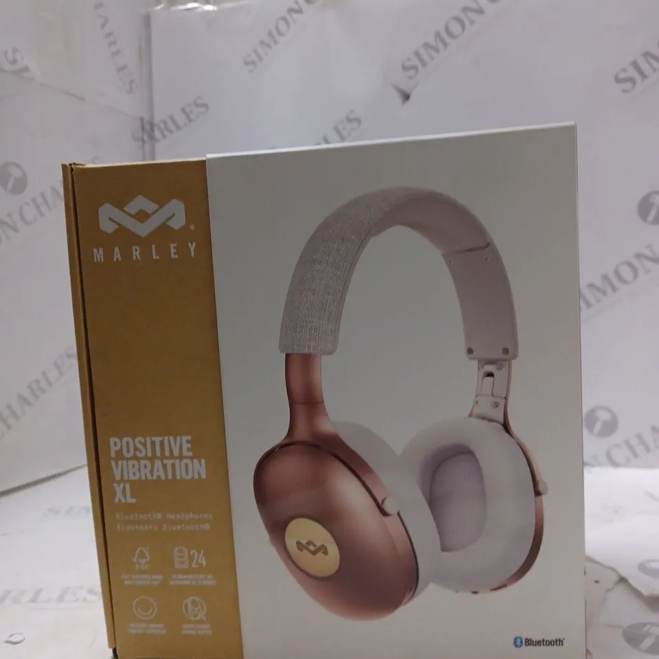 BOXED HOUSE OF MARLEY POSITIVE VIBRATION XL BLUETOOTH HEADPHONES EM-JH141-CP