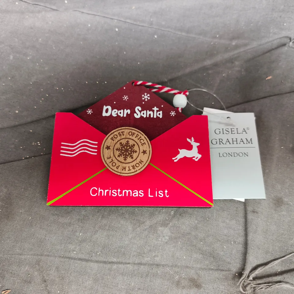 APPROXIMATELY 144 GISELA GRAHAM LONDON DEAR SANTA CHRISTMAS LIST ORNAMENTS
