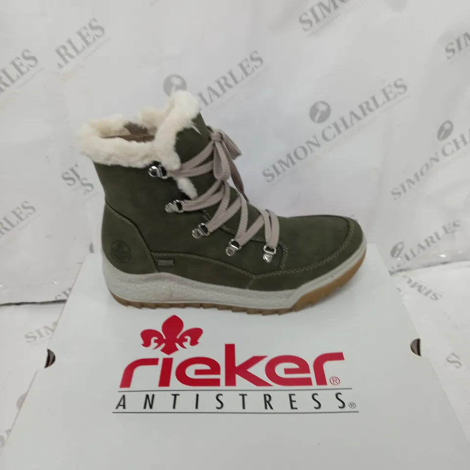 BOXED RIEKER ANTISTRESS NAVY HIKING BOOT - SIZE 6