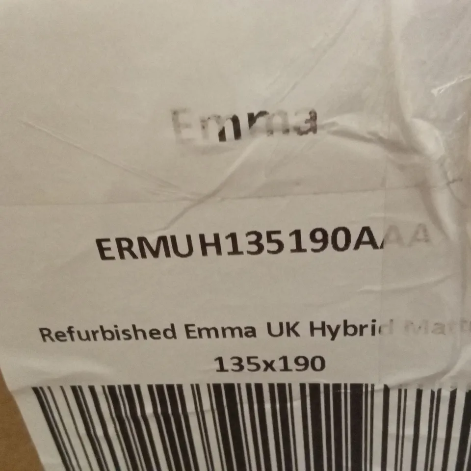 BOXED AND ROLLED MANUFACTURER REFURBISHED EMMA UK HYBRID MATTRESS 135 X 190CM (DOUBLE SIZE)