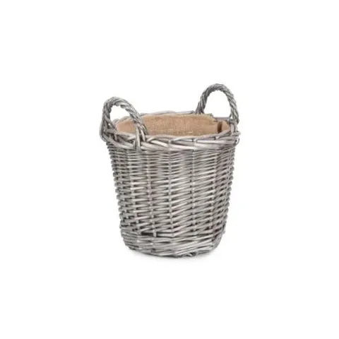 BOXED WICKER LINED PLANTER BASKET