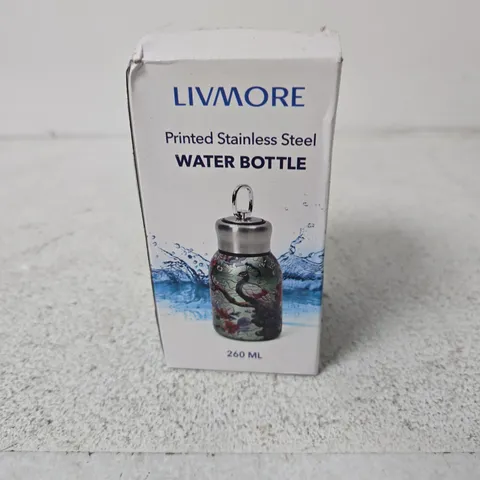 LIVMORE PRINTED STAINLESS STEEL WATER BOTTLE – 260 ML