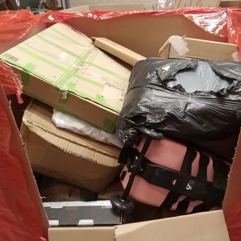 PALLET OF ASSORTED HOUSEHOLD GOODS AND PRODUCTS TO INCLUDE; FOLDING CHAIR, TOILET SEATS ETC