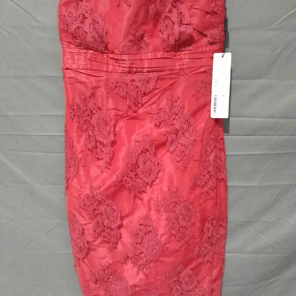 LINEA RAFFAELLI RED LACE DRESS - 38