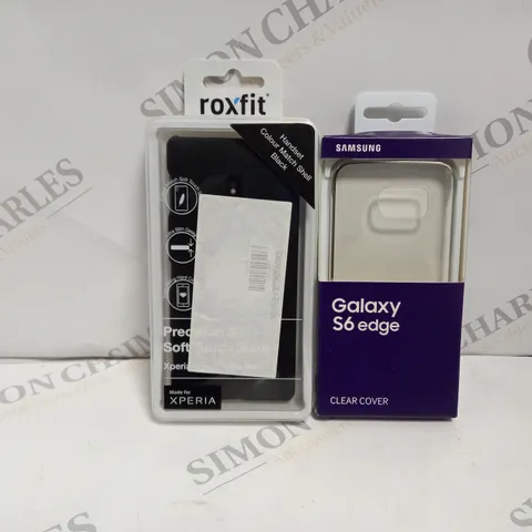 APPROXIMATELY 25 BRAND NEW BOXED AND SEALED PHONE CASES TO INCLUDE SAMSUNG GALAXY S6 EDGE CLEAR COVER AND ROXFIT PRECISION SLIM SOFT TOUCH SHELL CASE
