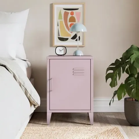 BOXED HELGA METAL BEDSIDE TABLE - HEATHER, LILAC (1 BOX)