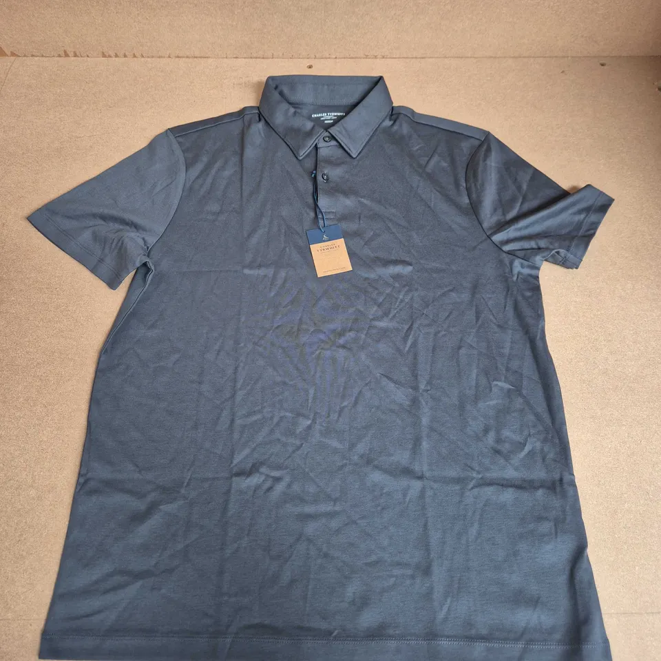 CHARLES TYRWHITT GRAPHITE GREY POLO SHORT SLEEVE JERSEY POLO - MEDIUM