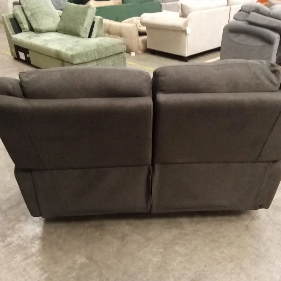 ALBION CHENILLE 2 SEATER HIGH BACK MANUAL RECLINER SOFA - CHARCOAL RRP £579