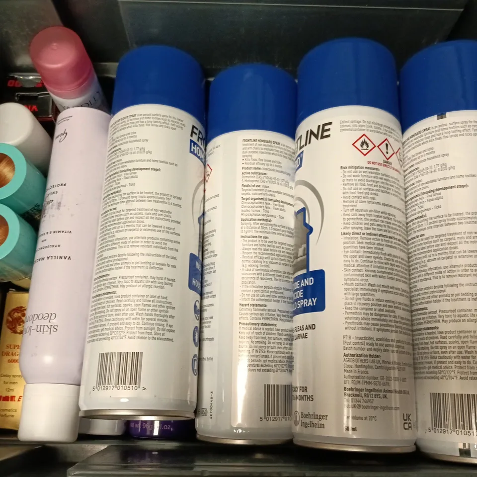 APPROXIMATELY 20 ASSORTED AEROSOLS TO INCLUDE NIVEA PROTECT & CARE, GRANVILLE WHITE GREASE, FRONTLINE HOMEGUARD, ETC - COLLECTION ONLY