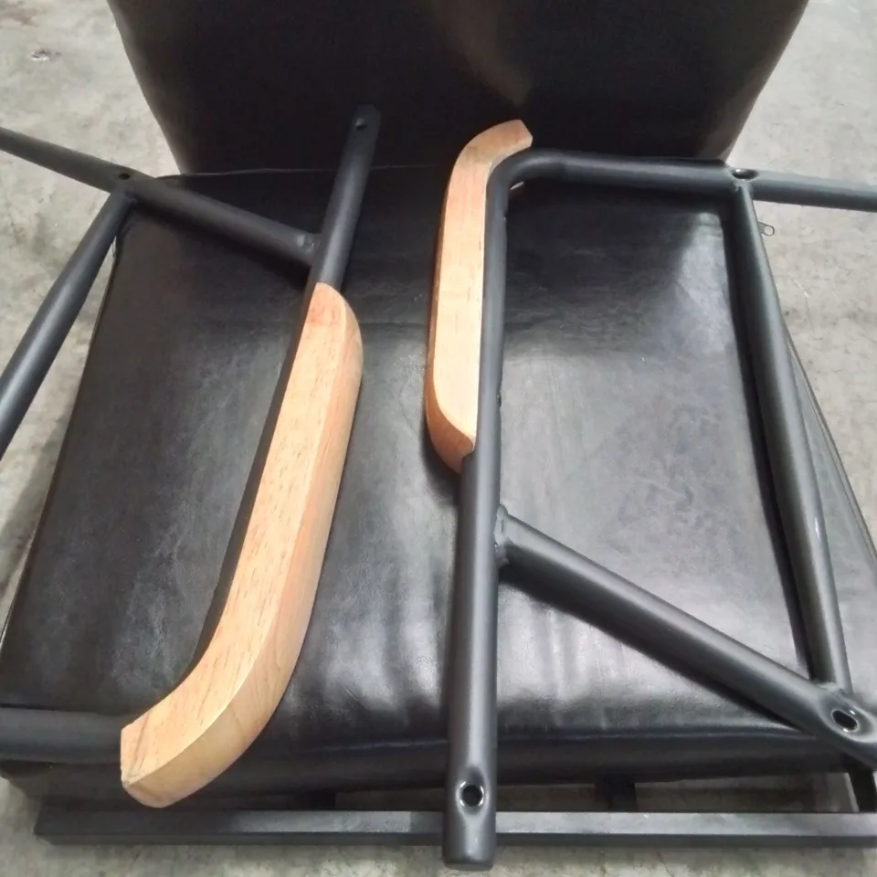 BOXED UNBRANDED PADDED BLACK CHAIR WITH CUSHION