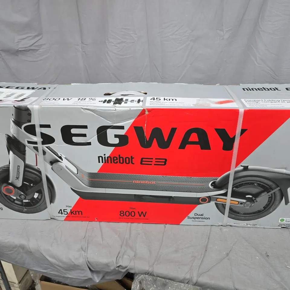 BOXED SEGWAY E3 E ELECTRIC SCOOTER - GREY/BLACK