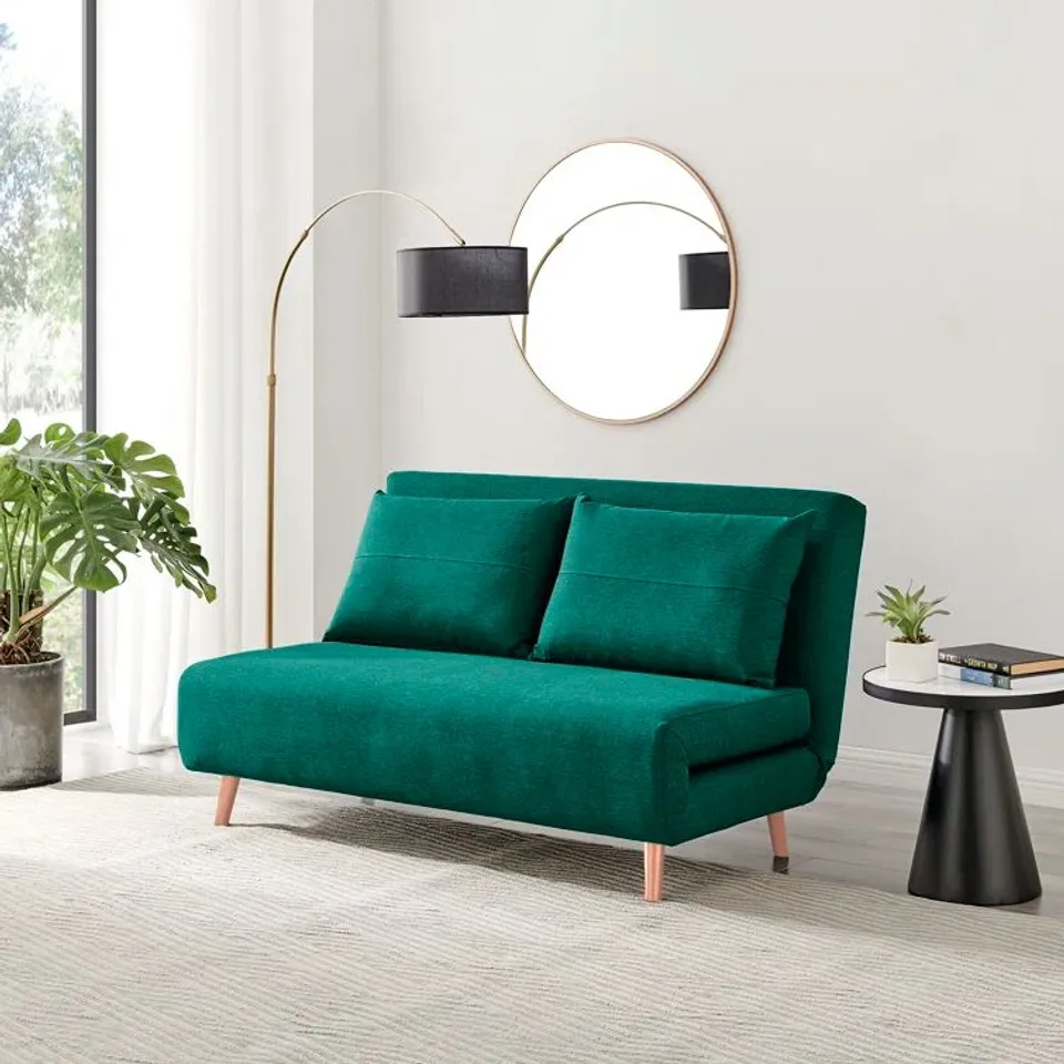 BOXED BRODY 2 SEATER LUXURY VELVET FOLDING SOFA BED