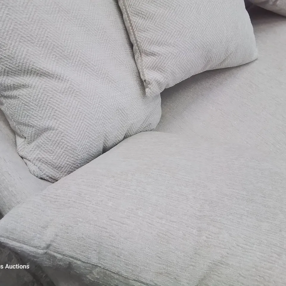 DESIGNER CHAISE SOFA CREAM FABRIC 