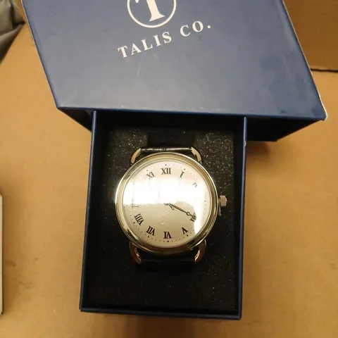 TALIS CO. WRISTWATCH WITH LEATHER STRAP – BLUE BOX