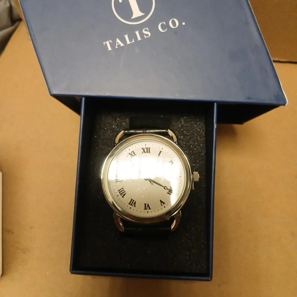 TALIS CO. WRISTWATCH WITH LEATHER STRAP – BLUE BOX