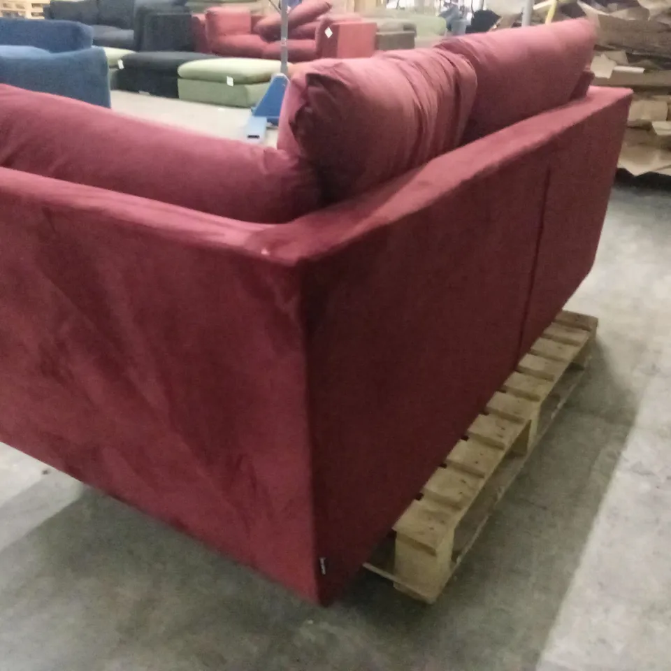 QUALITY DESIGNER SOLACE+CO ORSON SOFA - BURGUNDY VELVET