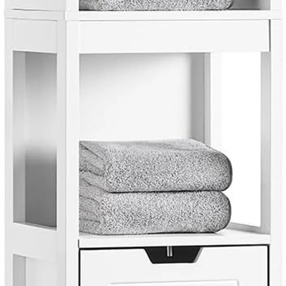 BOXED SOBUY BATHROOM STORAGE CABINET - WHITE (1 BOX)