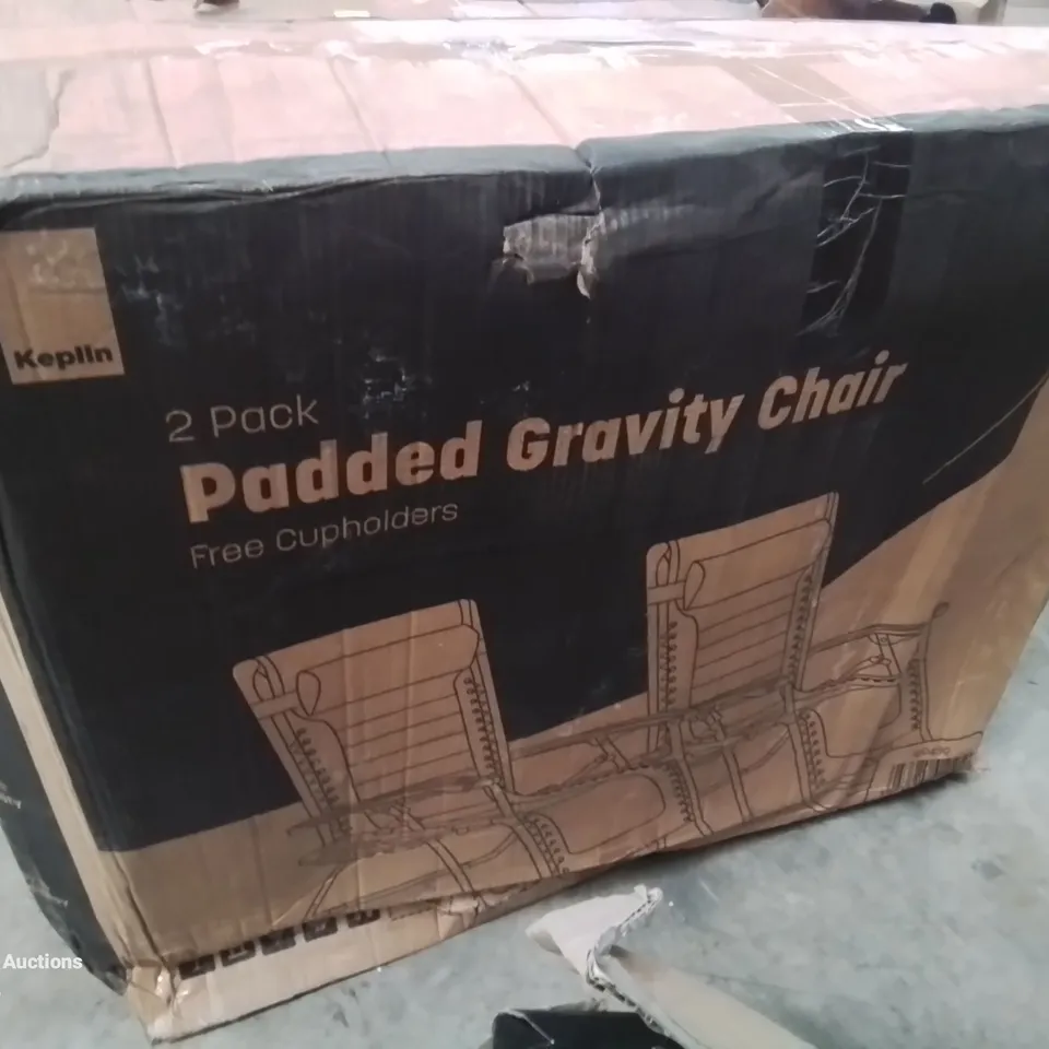 BOXED 2 PACK PADDED GRAVITY CHAIRS 