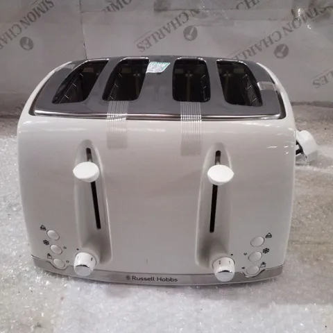 BOXED RUSSELL HOBBS HONEYCOMB WHITE 4 SLICE TOASTER 