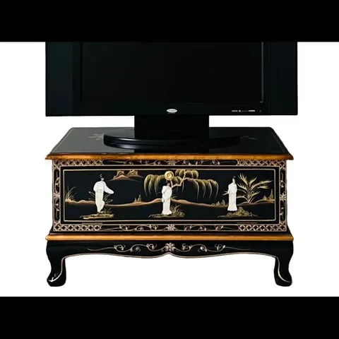 BOXED NONDOUE HAND PAINTED MOTHER OF PEARL TV CABINET (1 BOX)