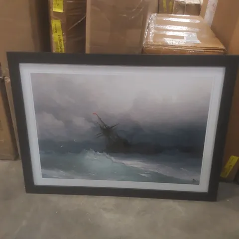 SHIP ON A STORMY SEA BY IVAN AIVAZOVSKY - PICTURE FRAME PAINTING