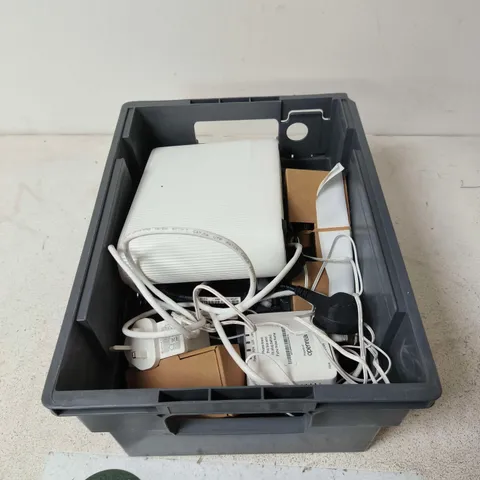 TOTE OF APPROXIMATELY 10 ASSORTED ITEMS TO INCLUDE: EUFY HOMEBASE 2