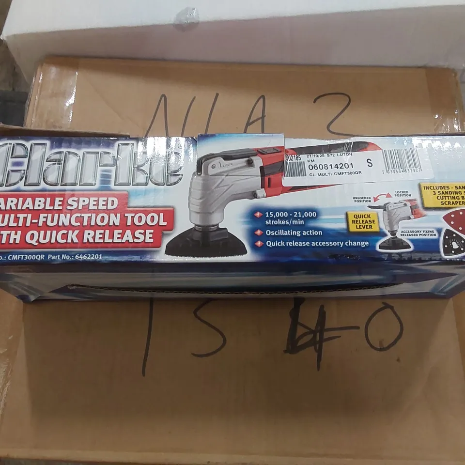 BOXED CLARKE CMFT300QR MULTI-FUNCTION TOOL WITH QUICK RELEASE 