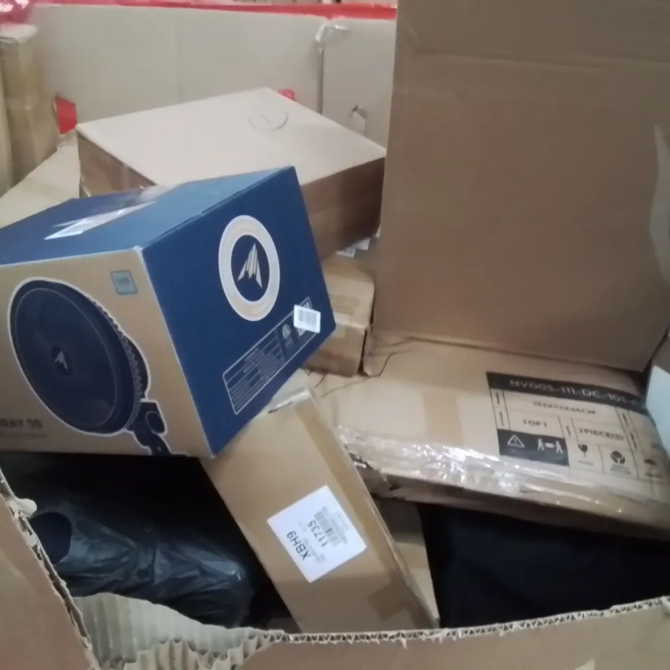 PALLET OF ASSORTED HOUSEHOLD GOODS AND PRODUCTS TO INCLUDE;INDUCTION COOKER,CLIP FAN,FULL LENGTH MIRROR