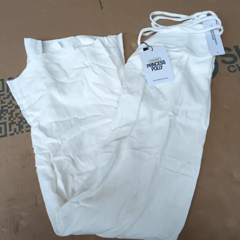 PRINCESS POLLY SILVER MOON LINEN BLEND TIE TROUSERS IN WHITE - US 6