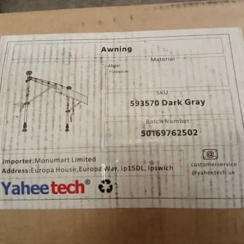 BOXED YAHEETECH AWNING - DARK GREY (1 BOX)