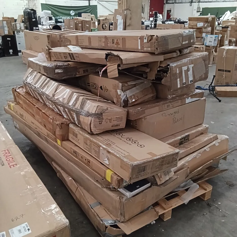 PALLET OF ASSORTED, INCOMPLETE FURNITURE PARTS AND PIECES