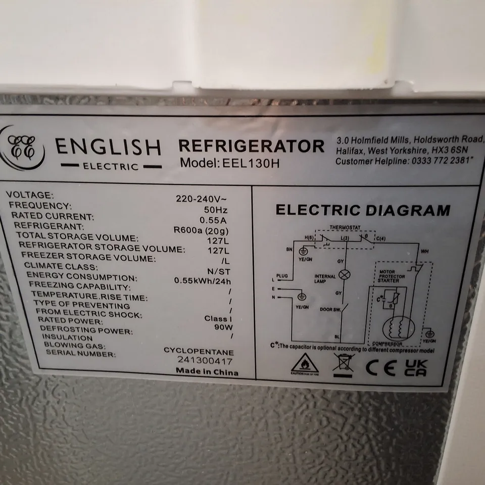 ENGLISH ELECTRIC 55CM UNDER COUNTER LARDER FRIDGE