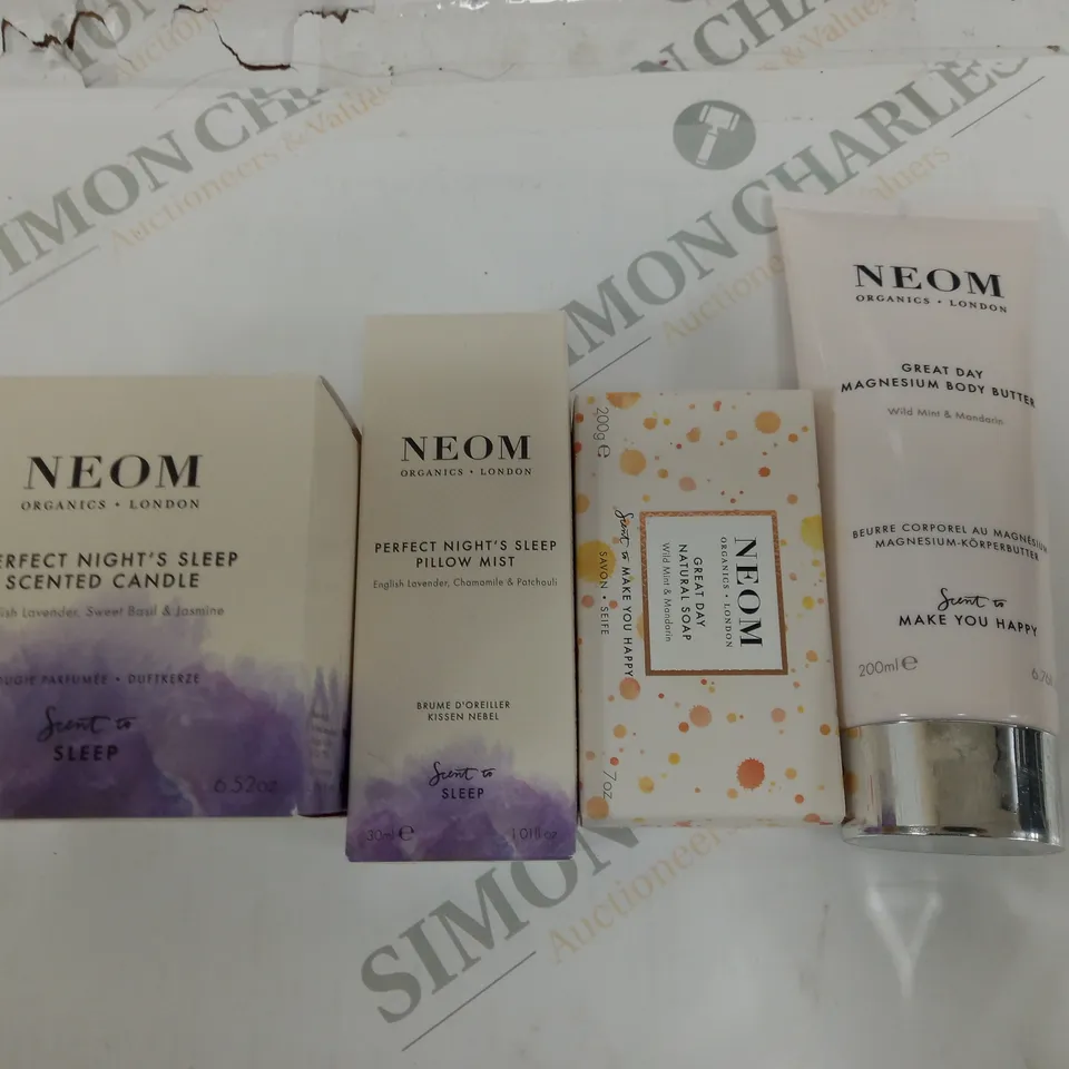 SET OF 4 NEOM BEAUTY ITEMS TO INCLUDE PILLOW MIST AND BODY BUTTER