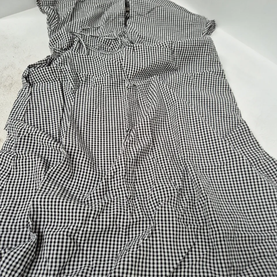 NOBODY'S CHILD MASON SHIRT MIDI DRESS – UK 14 – SOFT BLACK GINGHAM