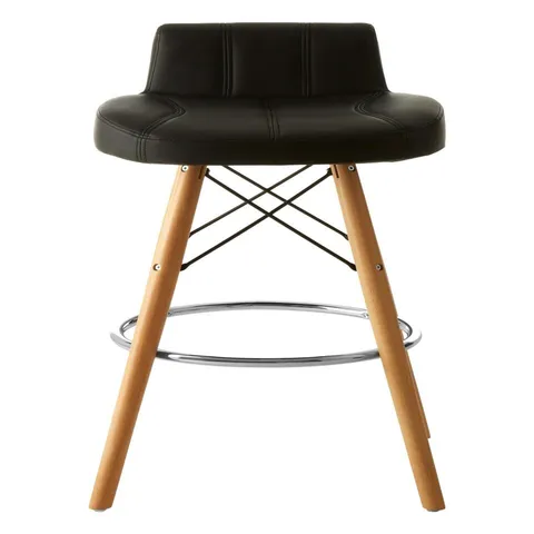 BOXED INTERIORS BY PREMIER LEATHER EFFECT BAR CHAIR - BLACK