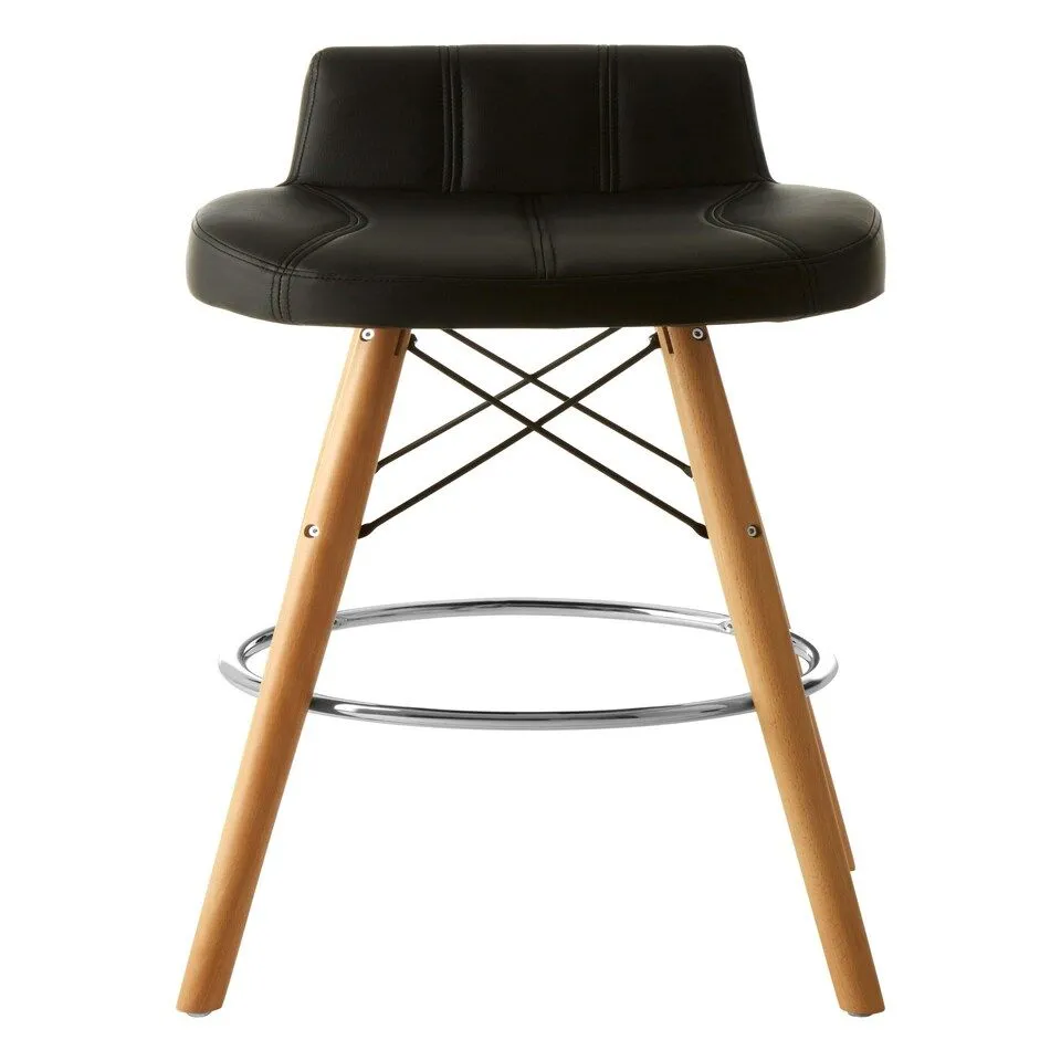 BOXED INTERIORS BY PREMIER LEATHER EFFECT BAR CHAIR - BLACK