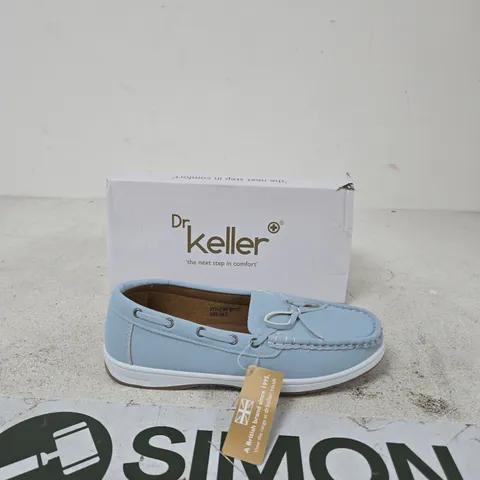 DR KELLER LIGHT BLUE LEATHER MOCCASIN LOAFERS β UK 5