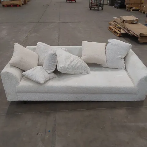 DESIGNER LARGE CLOUD FABRIC UPHOLSTERED SOFA WITH CUSHIONS