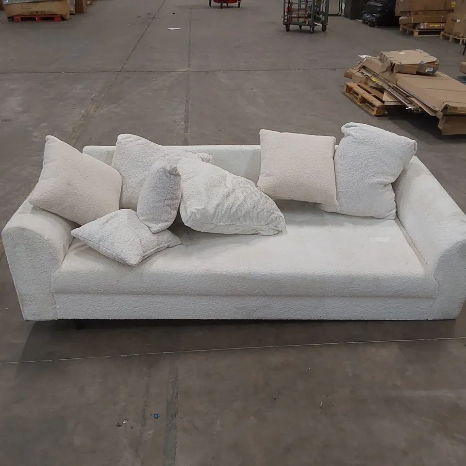 DESIGNER LARGE CLOUD FABRIC UPHOLSTERED SOFA WITH CUSHIONS