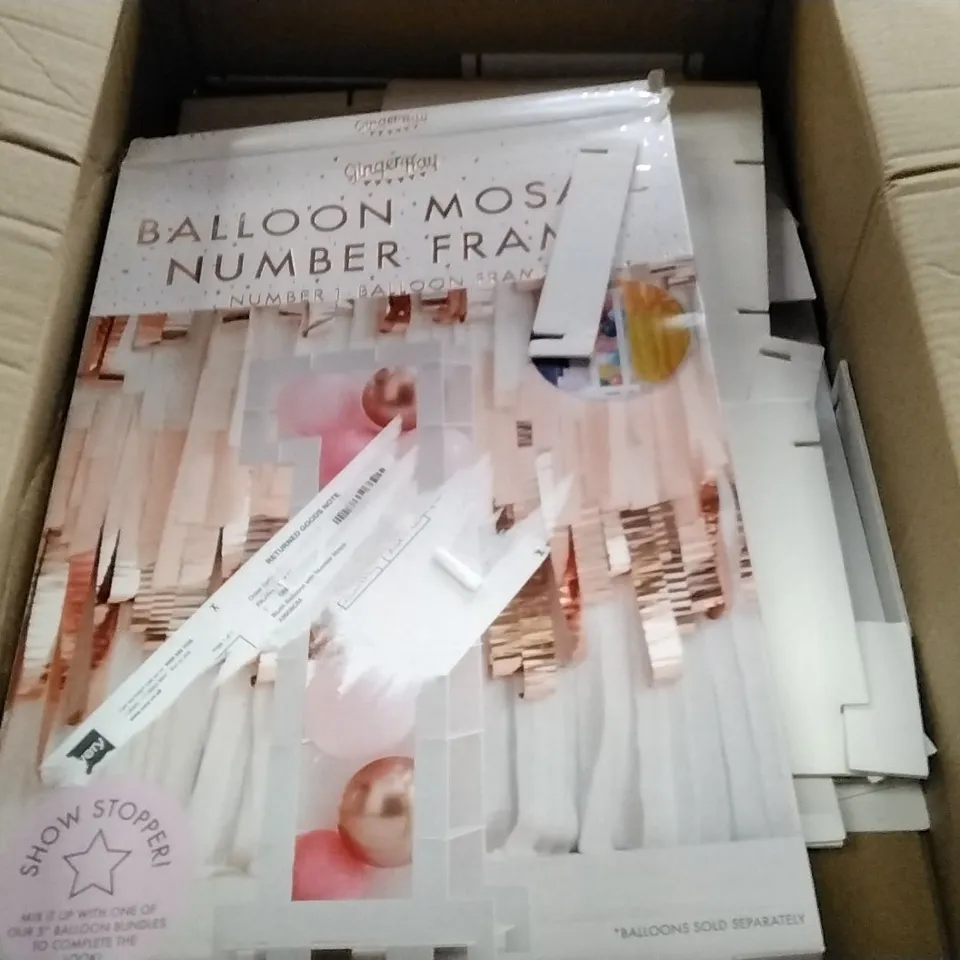 BLUSH BALLOONS WITH MOSAIC NUMBERS 