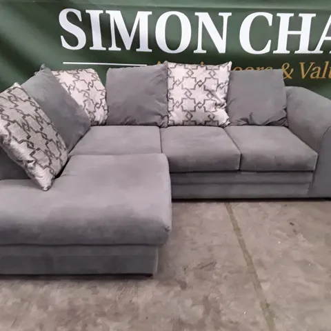QUALITY DESIGNER CORNER SOFA - GREY FABRIC