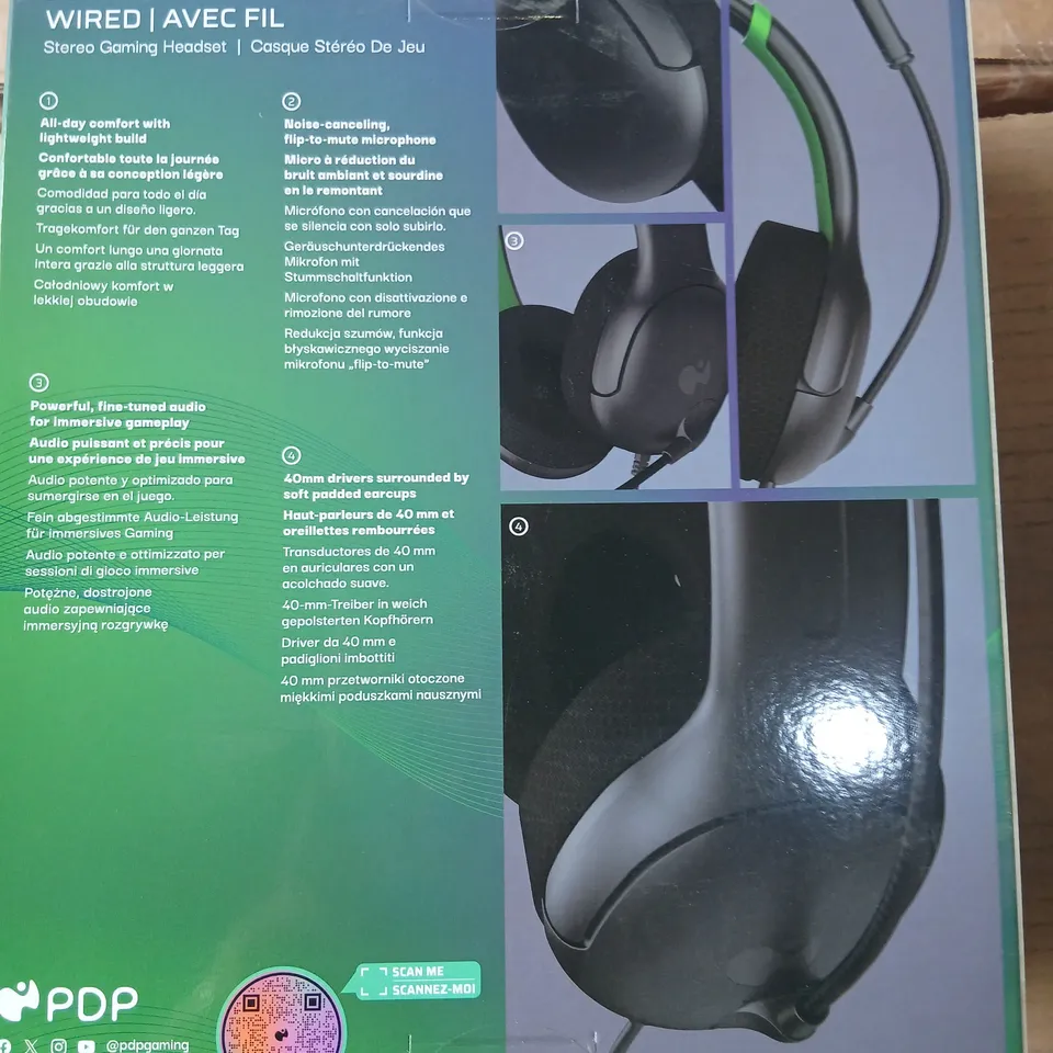 PDP AIRLITE WIRED GAMING HEADSET – DESIGNED FOR XBOX (BOXED)