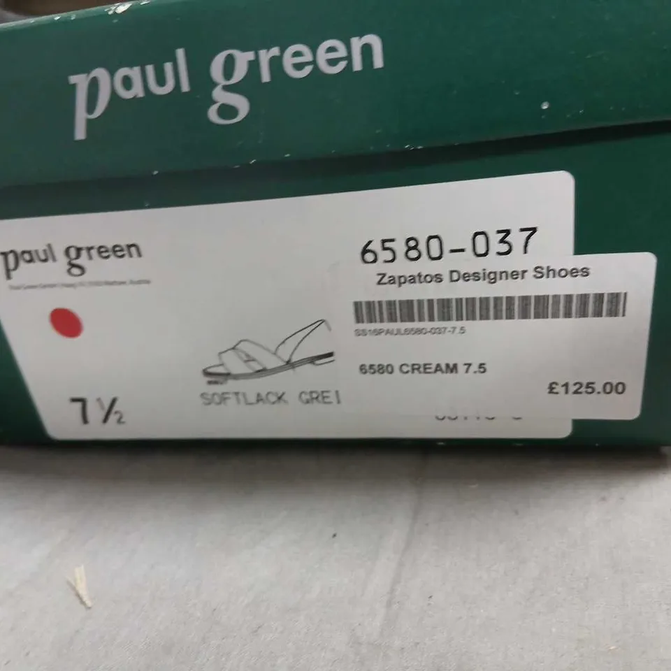 PAUL GREEN CREAM PATENT SANDALS – WOMEN'S, UK 7.5 (7 1/2)