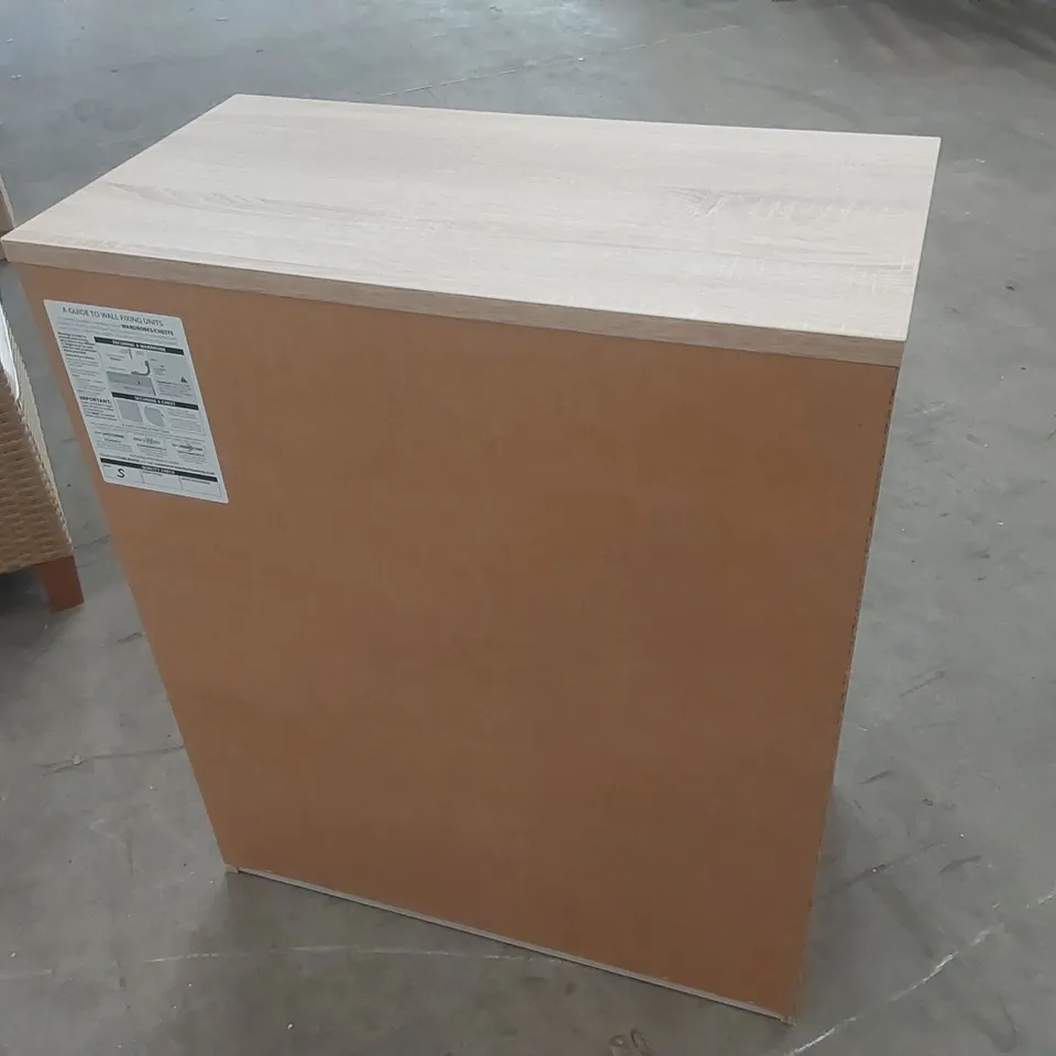 NORFOLK 3 DRAWER DEEP CHEST IN DUSK GREY & BARDOLINO OAK (READY ASSEMBLED) COLOUR:BEIGE