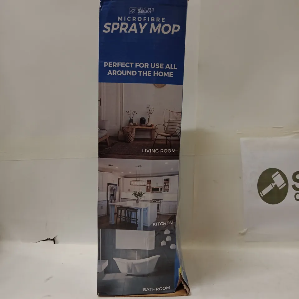 DUSTPAN & BRUSH MICROFIBRE SPRAY MOP – LIVING ROOM/KITCHEN CLEANING KIT (BOXED)