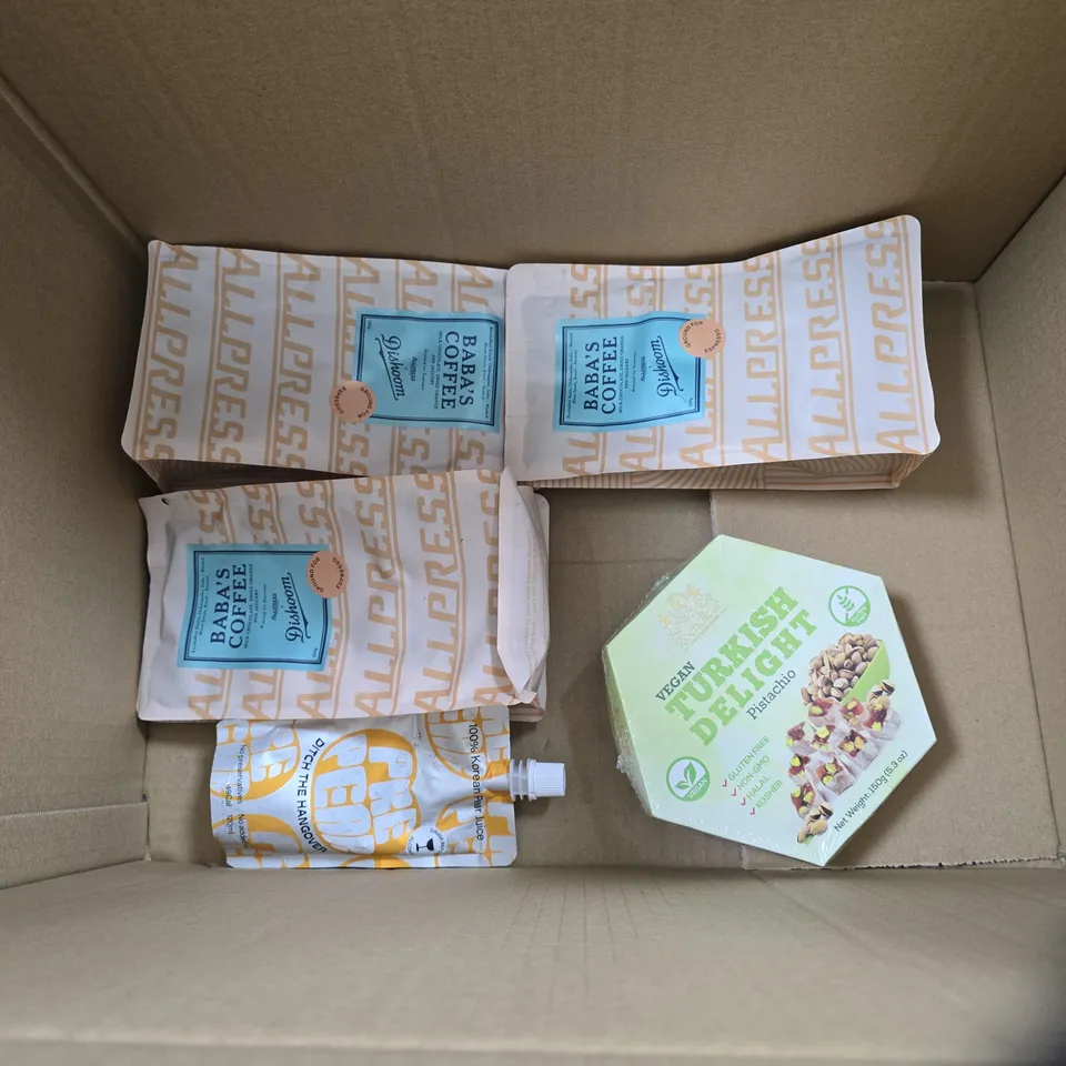 LOT OF APPROXIMATELY 17 ASSORTED FOOD ITEMS TO INCLUDE VELVETISER PACKS, SUPER YERBA AND OLIVE OIL